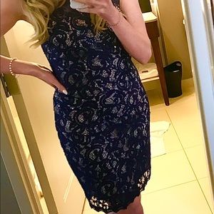 Classy Subtle Sequin Lace Cocktail Dress